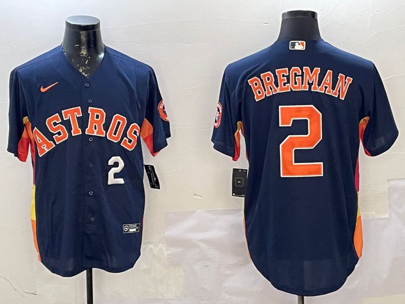 Men Houston Astros #2 Bregman Blue Game 2025 Nike MLB Jersey style 3